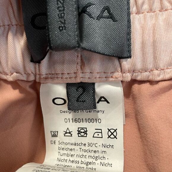 OSKA Womens Flat Front Pants Size 2 Pink Garment Dye Matte Finish Slow Fashion - Picture 4 of 10